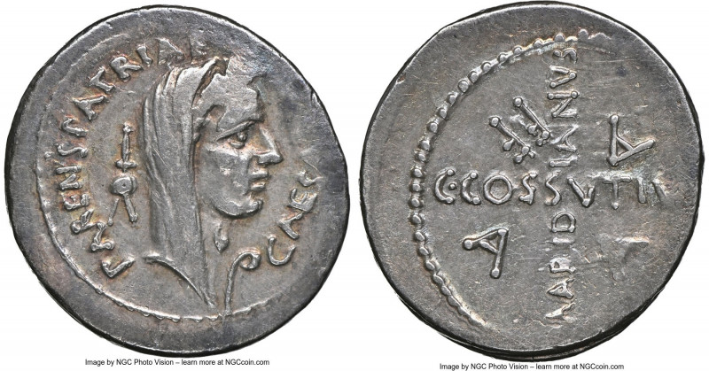 Divus Julius Caesar (49-44 BC), with C. Cossutius Maridianus, as Moneyer. AR den...