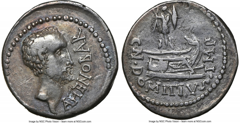 Cn. Domitius Ahenobarbus, as Imperator (41 BC). AR denarius (19mm, 3.91 gm, 5h)....