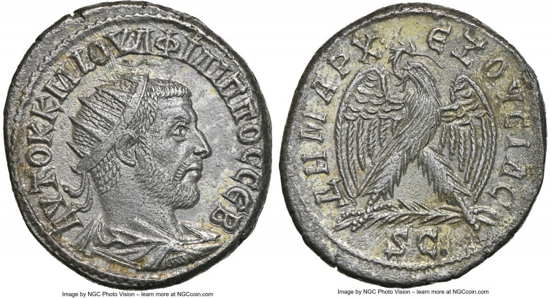SYRIA. Antioch. Philip I (AD 244-249). BI tetradrachm (27mm, 13.27 gm, 6h), NGC ...