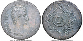 Augustus (27 BC-AD 14). AE dupondius (28mm, 13.47 gm, 1h). NGC Choice VF 4/5 - 3/5. Uncertain mint in Asia, possibly Pergamum, ca. 25 BC. AVGVSTVS, ba...
