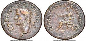 Divus Augustus (27 BC-AD 14). AE dupondius (30mm, 15.01 gm, 6h). NGC VF 5/5 - 3/5, light smoothing. Rome, AD 37-41. DIVVS•AVGVSTVS, radiate head of Di...