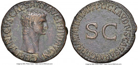 Divus Germanicus (died AD 19). AE as (29mm, 8.77 gm, 7h). NGC VF 5/5 - 3/5. Rome, AD 50-54. GERMANICVS CAESAR TI AVG F DIVI AVG N, bare head of German...