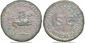 Nero Caesar (died AD 30/1) and Drusus Caesar (died AD 33). AE dupondius (30mm, 16.47 gm, 6h). NGC XF 5/5 - 2/5, smoothing. Rome, AD 40-41. NERO ET DRV...