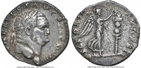 Vespasian (AD 69-79). AR denarius (17mm, 2.81 gm, 6h). NGC AU 4/5 - 2/5. Rome, AD 72-73. IMP CAES VESP AVG P M COS IIII, laureate head of Vespasian ri...