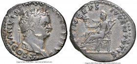 Domitian, as Caesar (AD 81-96). AR denarius (18mm, 3.38 gm, 5h). NGC VF 4/5 - 4/5. Rome, AD 79. CAESAR AVG F DOMITIANVS COS VI, laureate head of Domit...