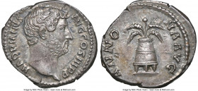 Hadrian (AD 117-138). AR denarius (18mm, 2.99 gm, 6h). NGC AU 4/5 - 4/5, Fine Style, flan flaws. Rome, AD 137-138. HADRIANVS-AVG COS III P P, bare hea...