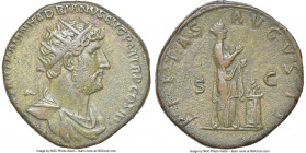 Hadrian (AD 117-138). AE dupondius (26mm, 15.57 gm, 6h). Choice VF 4/5 - 4/5, Fine Style. Rome, AD 121. IMP CAESAR TRAIAN HADRIANVS AVG P M TR P COS I...