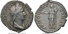 Sabina (AD 128-136/7). AR denarius (18mm, 3.24 gm, 6h). NGC Choice XF 5/5 - 3/5. Rome. SABINA AVGVSTA-HADRIANI AVG P P, draped bust of Sabina right, s...