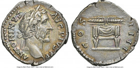 Antoninus Pius (AD 138-161). AR denarius (18mm, 3.42 gm, 6h). NGC AU 5/5 - 3/5, light marks. Rome, AD 145-161. ANTONINVS AVG PIVS P P, laureate head o...