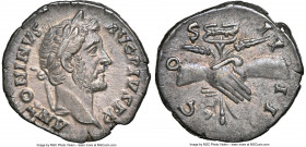 Antoninus Pius (AD 138-161). AR denarius (18mm, 3.44 gm, 5h). NGC Choice XF 5/5 - 4/5. Rome, AD 145-147. ANTONINVS-AVG PIVS P P, laureate head right /...