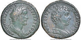 Antoninus Pius (AD 138-161), with Marcus Aurelius, as Caesar. AE as (27mm, 8.98 gm, 12h). NGC VF 5/5 - 2/5, smoothing. Rome, AD 140. ANTONINVS AVG PI-...