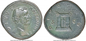 Divus Antoninus Pius (AD 138-161). AE sestertius (33mm, 22.60 gm, 6h). NGC VF 5/5 - 2/5. Rome, AD 161. DIVVS-ANTONINVS, bare head of Divus Antoninus P...