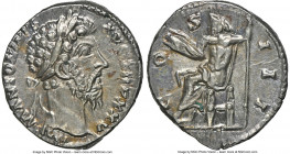 Marcus Aurelius, as Augustus (AD 161-180). AR denarius (18mm, 3.60 gm, 12h). NGC AU 4/5 - 4/5. Rome, AD December 170-AD December 171. IMP M ANTONINVS-...