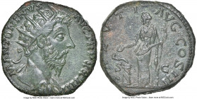 Marcus Aurelius, as Augustus (AD 161-180). AE dupondius (25mm, 13.02 gm, 6h). NGC AU 4/5 - 4/5. Rome, AD 169-170. M ANTONINVS-AVG TR P XXIIII, radiate...