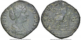 Crispina (AD 177-182/3). AE as or dupondius (25mm, 15.08 gm, 12h). NGC XF 3/5 - 4/5. Rome. CRISPINA-AVGVSTA, draped bust of Crispina right, seen from ...