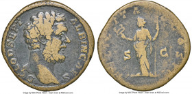 Clodius Albinus, as Caesar (AD 195-197). AE sestertius (30mm, 23.01 gm, 6h). NGC Fine 5/5 - 5/5. Rome, AD 193-195. D CLOD SEPT-ALBIN CAES, bare head o...