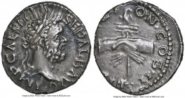 Clodius Albinus, as Augustus (AD 195-197). AR denarius (17mm, 3.40 gm, 6h). NGC AU 3/5 - 5/5. Lugdunum, AD 195 or AD 196-197. IMP CAES D CLO-SEP ALB A...