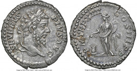 Septimius Severus (AD 193-211). AR denarius (19mm, 3.34 gm, 6h). NGC Choice AU 5/5 - 4/5 Rome, AD 206. SEVERVS-PIVS AVG, laureate head of Septimius Se...