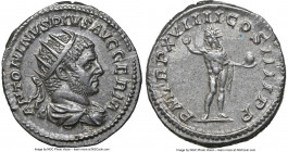 Caracalla (AD 198-217). AR antoninianus (23mm, 5.14 gm, 12h). NGC Choice XF 5/5 - 4/5. Rome. ANTONINVS PIVS AVG GERM, radiate, draped and cuirassed bu...