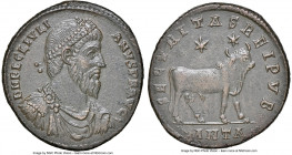 Julian II, as Augustus (AD 360-363). AE1 or BI maiorina (27mm, 8.76 gm, 11h). NGC Choice AU 5/5 - 3/5, Fine Style. Antioch, 1st officina, 3 November A...