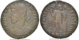 Procopius, Eastern Roman Empire (AD 365-366). AE3 or nummus (18mm, 2.84 gm, 6h). NGC Fine 5/5 - 1/5, edge filing. Constantinople, 4th officina, 25 Feb...