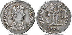 Flavius Victor, Western Roman Empire (AD 387-388). AR siliqua (17mm, 1.42 gm, 6h). NGC Choice VF 5/5 - 3/5, brushed. Trier. D N FL VIC-TOR P F AVG, pe...