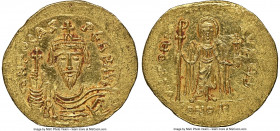 Phocas (AD 602-610). AV solidus (22mm, 4.47 gm, 6h). NGC MS 4/5 - 4/5. Constantinople, 6th officina, AD 607-609. o N FOCAS-PЄRP AVG, crowned, draped a...