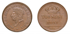 NAPOLI Ferdinando I di Borbone (1816-1825) 10 Tornesi 1819 Ae. Pag.91A. FDC. (Stima €1500-2000).
FDC