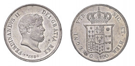 NAPOLI Ferdinando II di Borbone (1830-1859) Piastra 1856 Ag .Pag.222B. Bei fondi brillanti. FDC. (Stima €200-300).
FDC