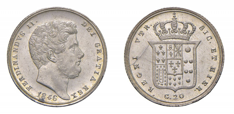 NAPOLI Ferdinando II di Borbone (1830-1859) Tari 1846 Ag. Pag.269. Bei fondi bri...