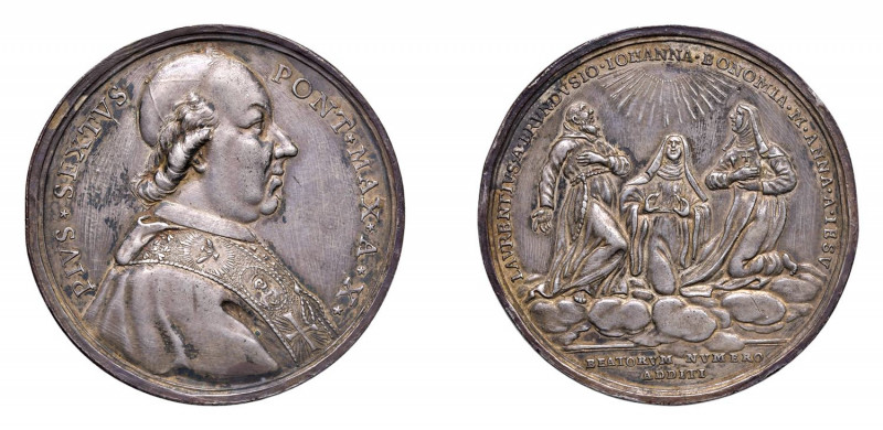 STATO PONTIFICIO Pio VI (1775-1799) Roma Medaglia Anno X 1784 Ag q. FDC. Opus Fe...