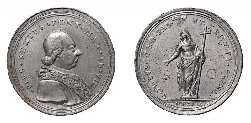 STATO PONTIFICIO Pio VI (1775-1799) Roma Medaglia Straordinaria Anno VIII 1782 M...