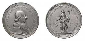 STATO PONTIFICIO Pio VI (1775-1799) Roma Medaglia Straordinaria Anno VIII 1782 Metallo Bianco M. BB. Opus Vincenzo Capo Negri. Gr. 55 mm. 52,02. Patri...