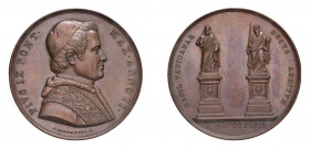 STATO PONTIFICIO Pio IX (1846-1878) Roma Medaglia Anno II 1847 Ae FDC. Opus Girometti. Gr. 38 mm.43,5. Bart. E847. Collocamento statue apostoli scalin...
