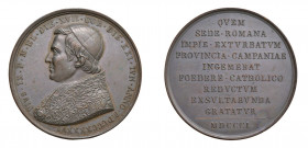 STATO PONTIFICIO Pio IX (1846-1878) Roma Medaglia Straordinaria Anno IV 1850 Ae FDC. Opus Giuseppe Cerbara. Gr. 46,6 mm.43,5. Bart. BF4-24. Emessa dal...