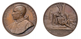 STATO PONTIFICIO Pio XII (1939-1958) Roma Medaglia Anno VII 1945 Ae FDC. Opus Mistruzzi. Gr. 33,3 mm.44. Bart. E945. Il buon samaritano. (Stima €50-60...