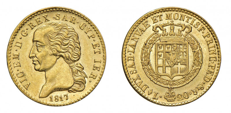 REGNO DI SARDEGNA Vittorio Emanuele I (1802-1821) 20 Lire 1817 Au. Pag. 5. Data ...
