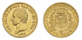 REGNO DI SARDEGNA Carlo Felice (1821-1831) Torino 20 Lire 1826 Au. Pag. 54. qFDC. (Stima €1500-2000).
q.FDC