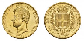 REGNO DI SARDEGNA Carlo Alberto (1831-1849) Genova 100 Lire 1834 Au. Pag. 138. qFDC. (Stima €3500-4000).
q.FDC