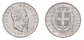REGNO D’ITALIA Vittorio Emanuele II (1861-1878) Milano 5 Lire 1873 Ag. Pag. 496. FDC. (Stima €350-450).
FDC