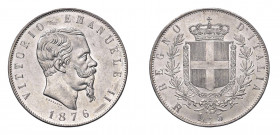 REGNO D’ITALIA Vittorio Emanuele II (1861-1878) Roma 5 Lire 1876 Ag .Pag. 501. Lustro di conio. FDC. (Stima €250-300).
FDC