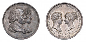 SAVOIA Carlo Ludovico Borbone e Maria Teresa Medaglia 1820 Ag. Opus Amedeo Lavy. Julius 3692. Rarissima. FDC. (Stima €600-800).
FDC