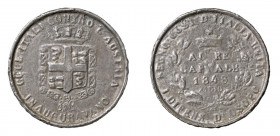 SAVOIA Carlo Alberto (1831-1849) Osoppo Medaglia 1848 Piombo. Gr. 60,26 mm.55. Comandini pag. 1485; Traina 2-3. Per la vittoria nella battaglia di Oso...