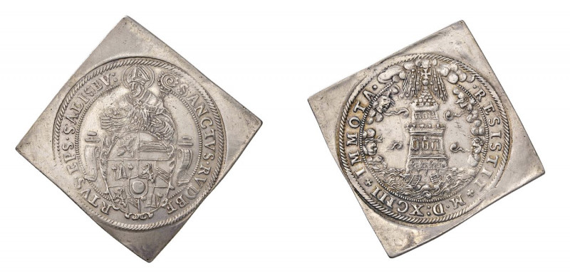 AUSTRIA Wolf Dietrich (1587-1612) Tallero 1593 Ag "KLIPPE". KM#28. Gr.28,7. Raro...