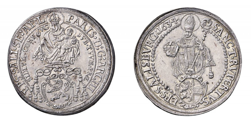 AUSTRIA Paris Von Lodron (1619-1653) Tallero 1634 Ag. Dav. 3504. Gr.28,7. Raro. ...