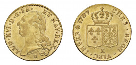 FRANCIA Luigi XVII (1774-1793) Doppio Luigi 1787 Au K (bordeaux). Fr.474; KM#592.8. Raro. (Tiratura 42000 pezzi). Brillio di conio. FDC. (Stima €1500-...