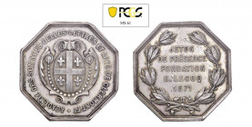 FRANCIA Repubblica Medaglia 1871 Ag PCGS MS61. (Stima €100-150).
PCGS MS61