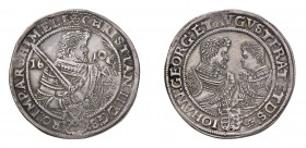 GERMANIA Christian II (1591-1611) Sassonia Reichstaler 1610 Ag. Gr.29,13. Dav.7566. Raro. BB+(Stima €300-500).
BB+