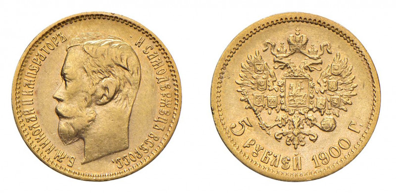 RUSSIA Nicola II (1894-1917) 5 Rubli 1900 Sigle ?? Au. Bitkin 26; Y.62. qSPL. (S...