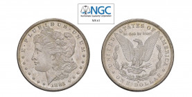 USA Morgan (1878-1921) Dollaro 1881 S Ag. KM#110. SPL-FDC. NGC MS61. (Stima €100-150).
NGC MS61